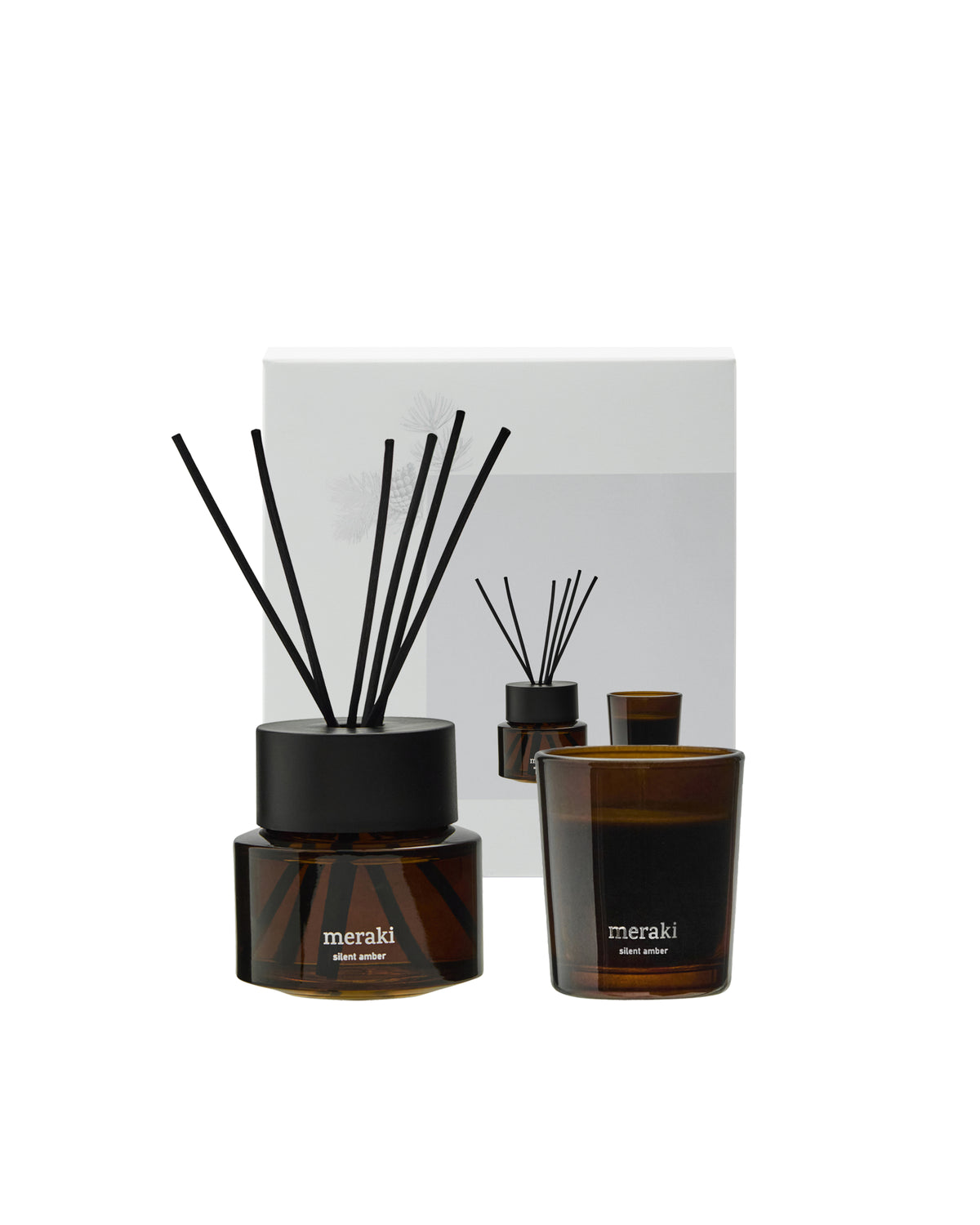 Meraki Silent Amber Raumduft-Diffusor + Duftkerze Geschenkbox