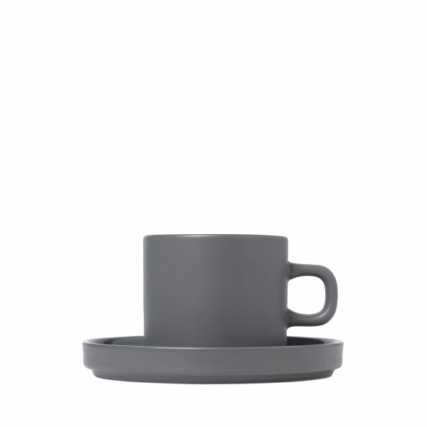 blomus PILAR Kaffeetassen mit Untertasse – Keramik, 2er-Set