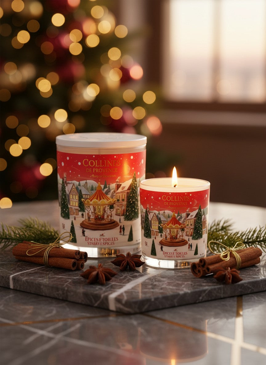 Collines de Provence Noël Gewürzsterne parfümierte Kerze 180g